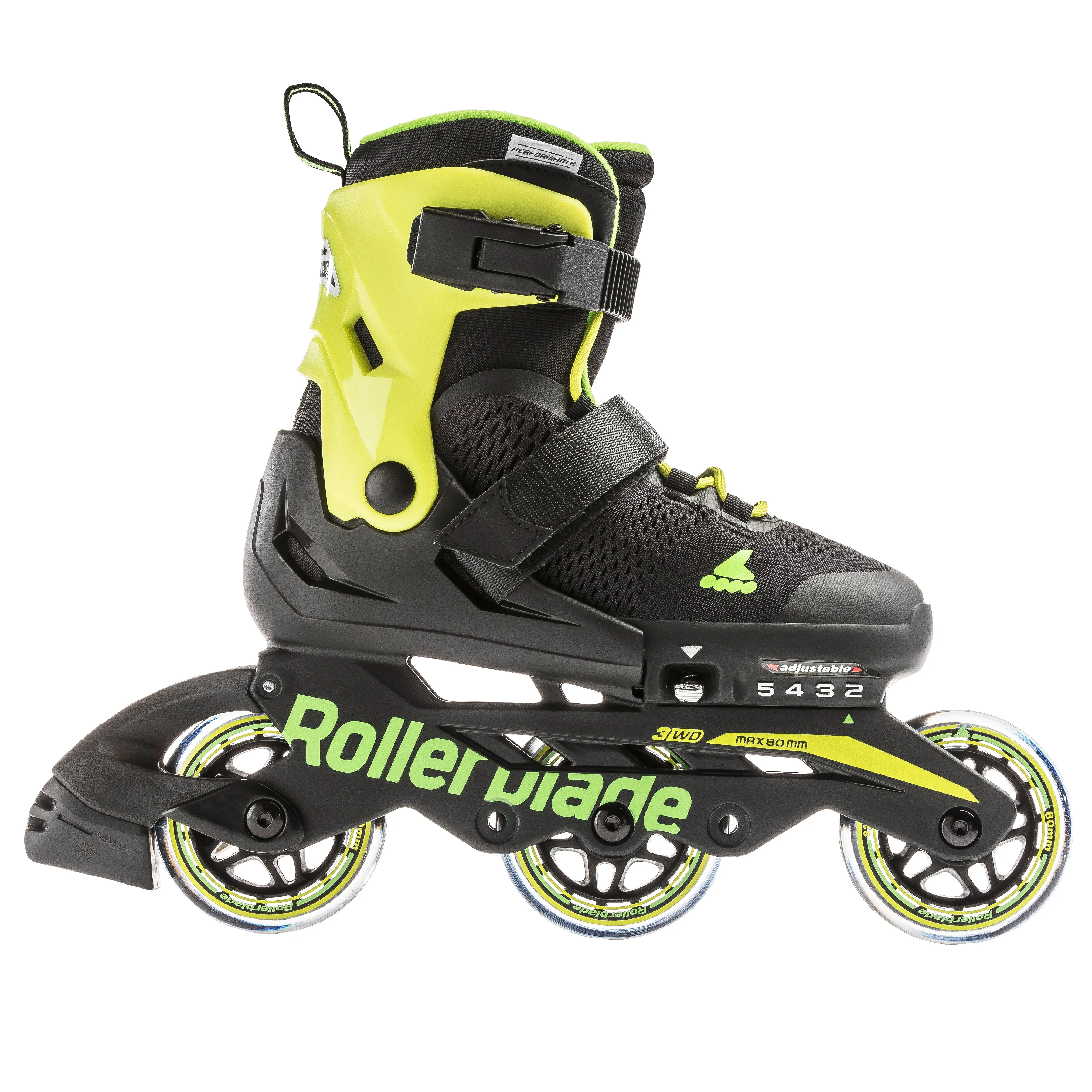 Rollerblade Microblade 3WD Junior Skates 2019- Black/Lime