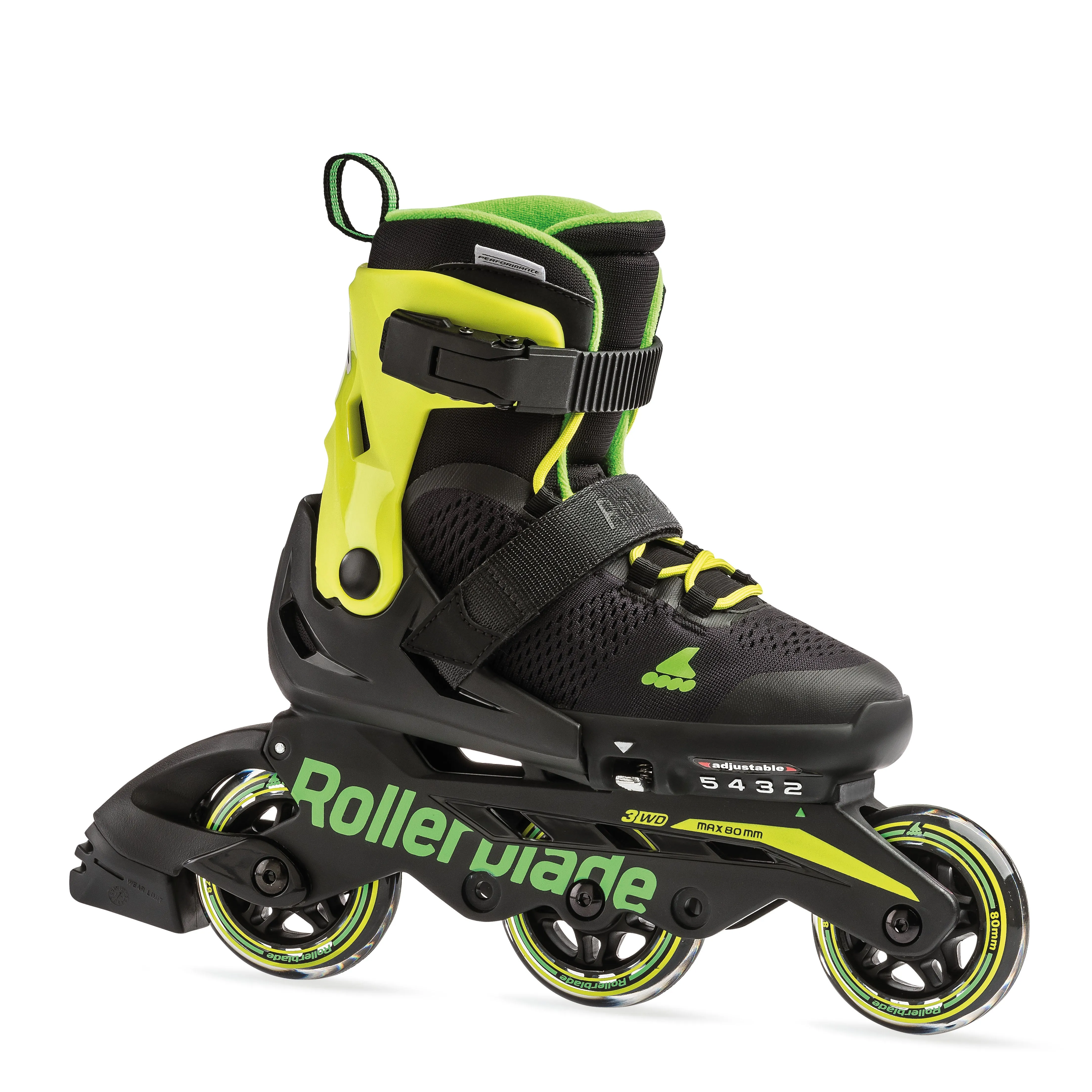 Rollerblade Microblade 3WD Junior Skates 2019- Black/Lime