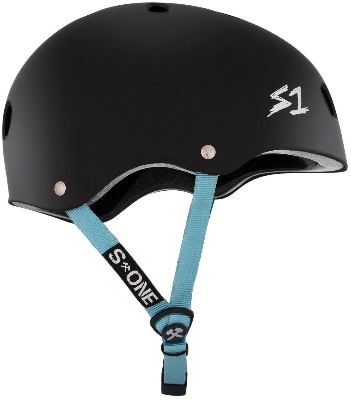 S1 Lifer Helmet - Black Matte/Light Blue Straps - Undialed LIT Collab