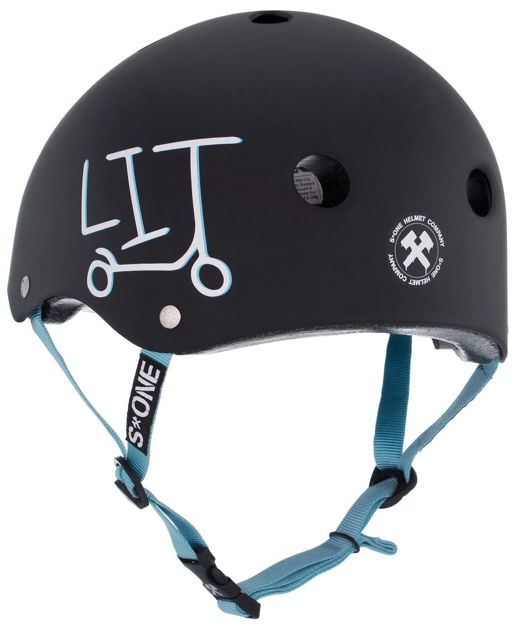 S1 Lifer Helmet - Black Matte/Light Blue Straps - Undialed LIT Collab