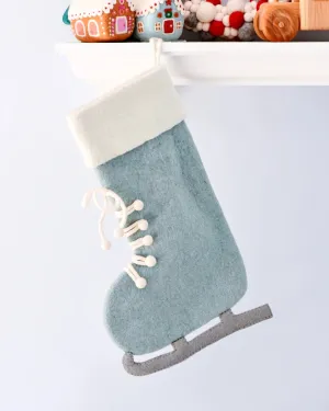 Sale Felt Blue Ice Skate Christmas Stocking