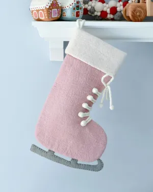 Sale Felt Pink Ice Skate Christmas Stocking