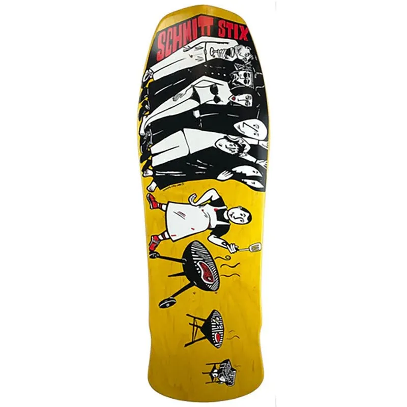 Schmitt Stix 10.125" x 30.625" Joe Lopes BBQ (YELLOW STAIN) Skateboard Deck