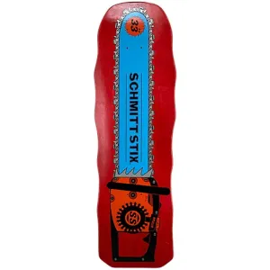 Schmitt Stix 10" x 33" Chainsaw (RED STAIN) Skateboard Deck