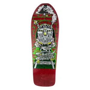 Schmitt Stix 9.5" x 30.5" Allen Midgett Magic Train (RED STAIN) Skateboard Deck