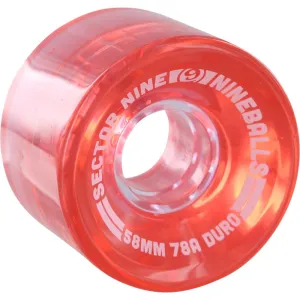 Sector 9 Nineballs 58mm 78A Clear Red Skateboard Wheels