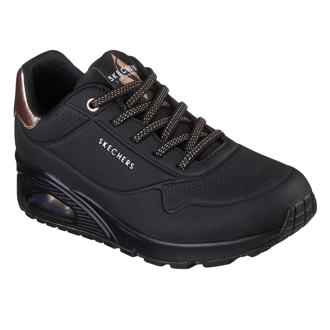 Skechers scarpa sneakers da donna Uno Shimmer Away 155196/BBK nero