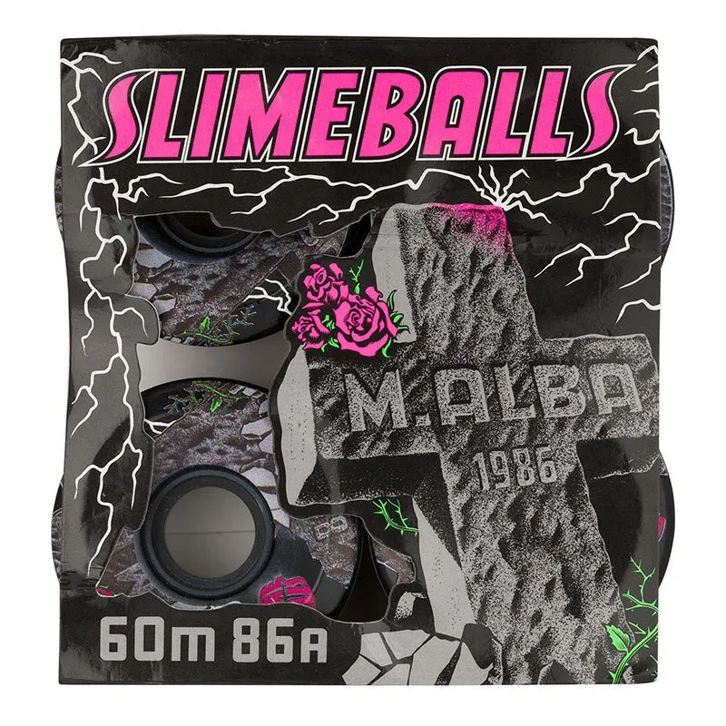 Slime Balls 60mm 86a Malba OG Slime Black Skateboard Wheels 4pk