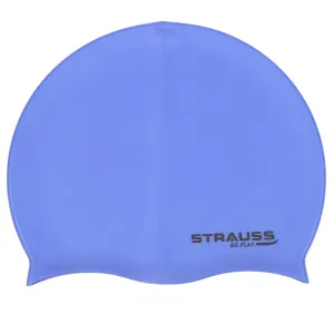 Strauss Swimming Cap | Keeps Hair Clean with Ear Protector | Suitable for Long and Short Hair | Swimming Head Cap with Breathable Fabric | Waterproof Swim Cap for Adult, Woman and Men,(Blue)