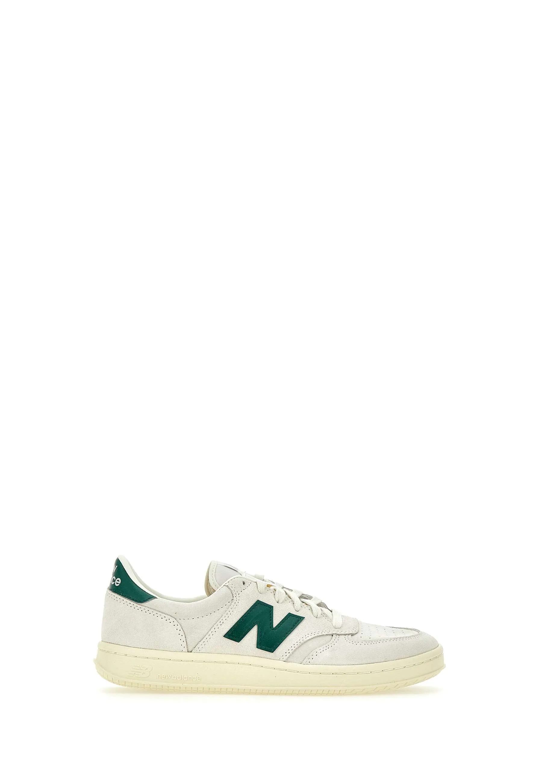 Suede Sneakers in White and Green