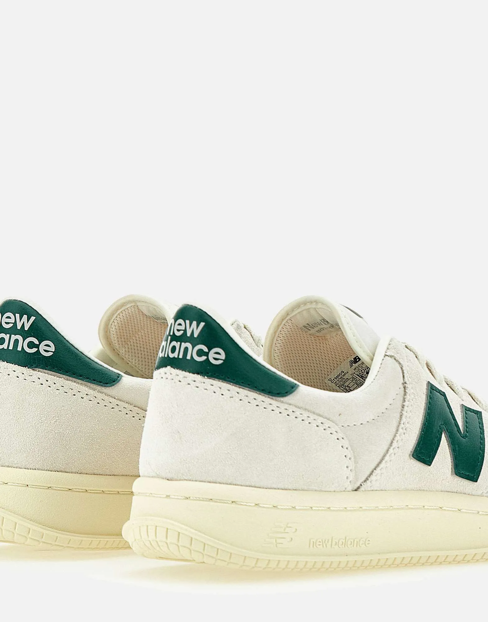 Suede Sneakers in White and Green