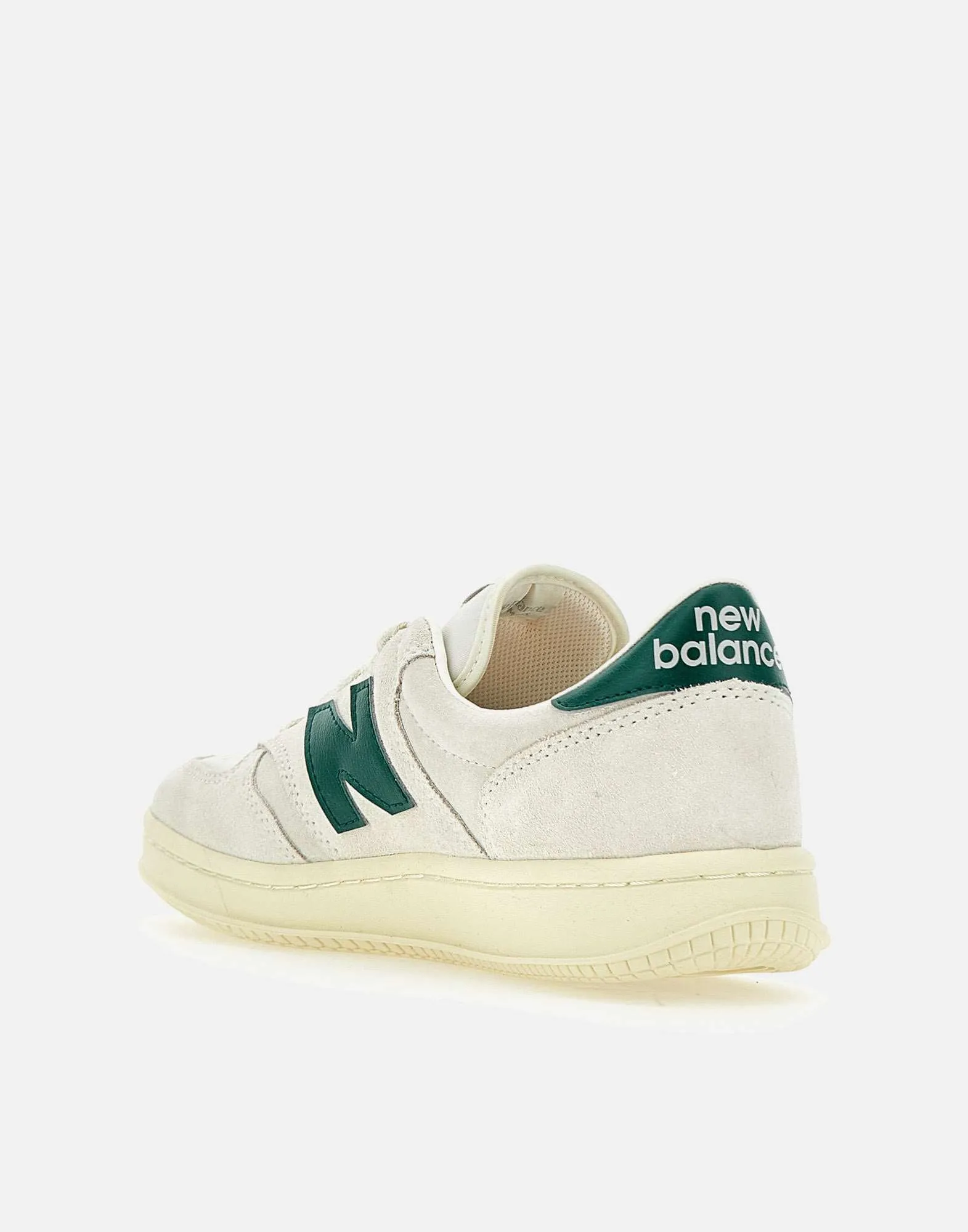 Suede Sneakers in White and Green