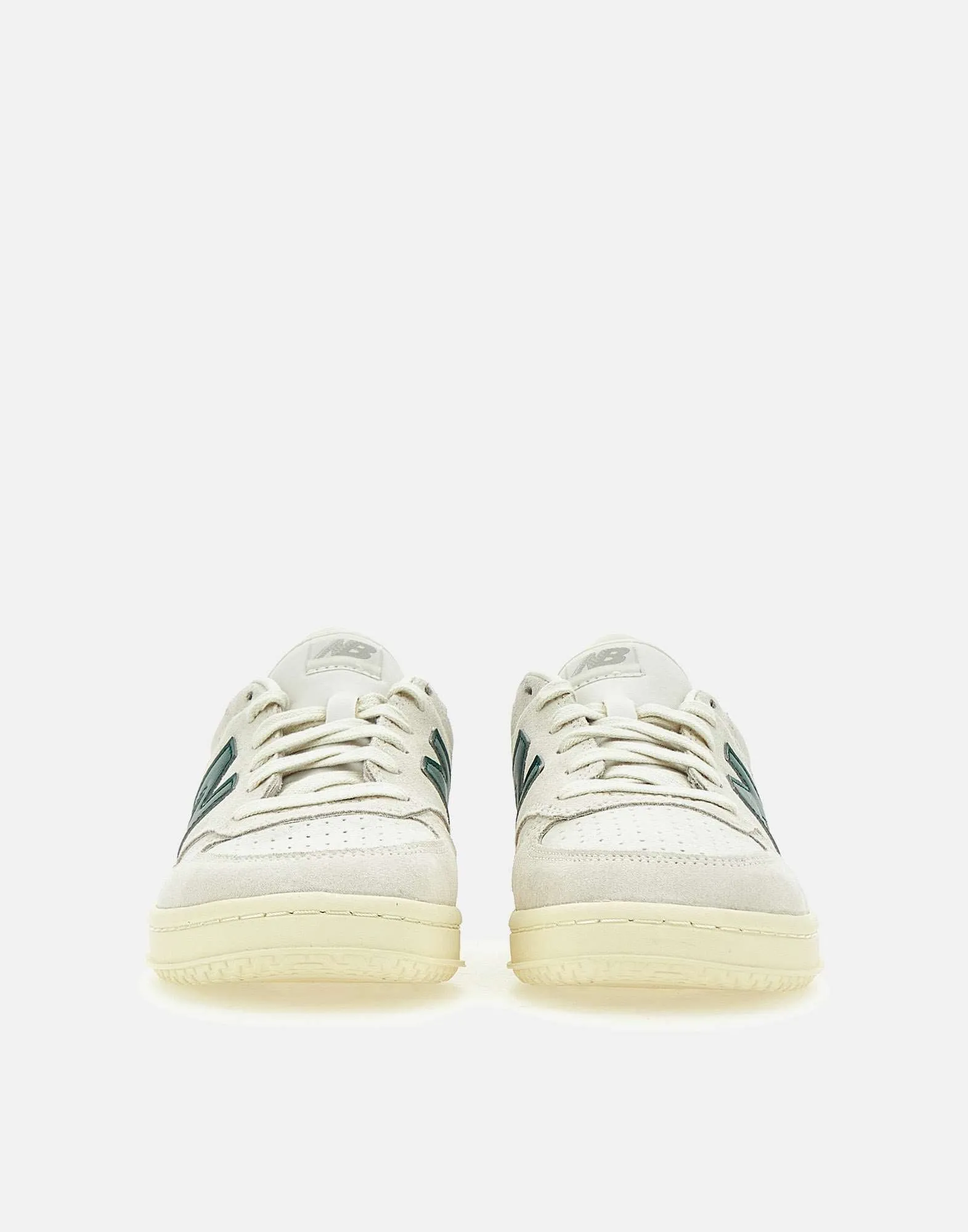 Suede Sneakers in White and Green