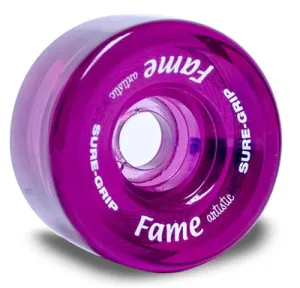 Sure-Grip Fame Artistic 95a 57mm (Set of 8) Clear Pink Roller Skate Wheels