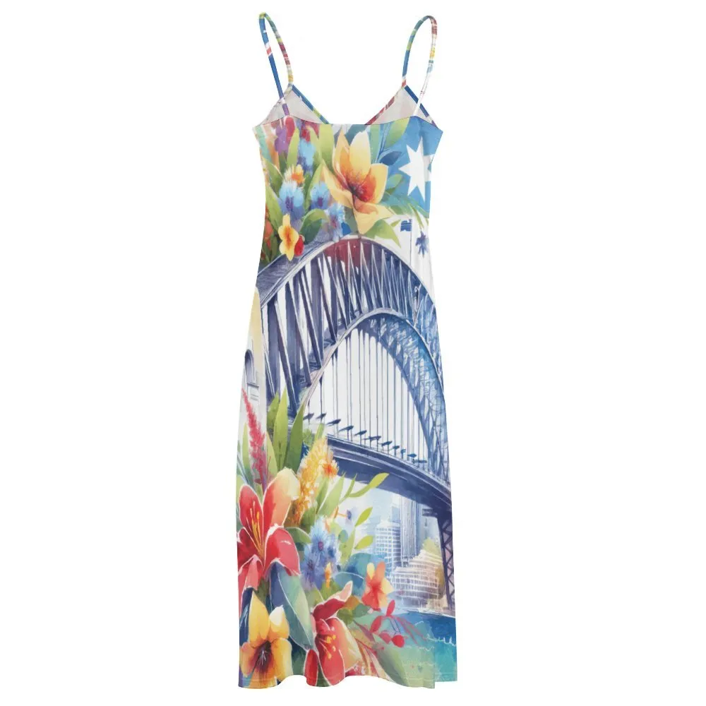 Sydney Harbour Bridge Spaghetti Strap Ankle-Length Dress Long dress