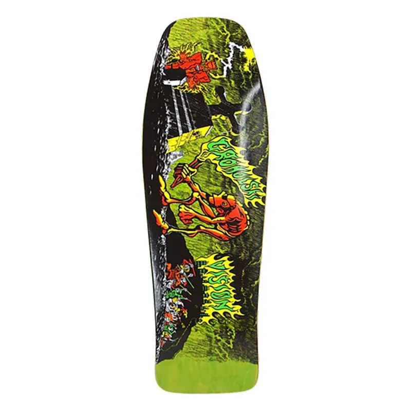 Vision 9.75" x 31.5" Groholski Graveyard Mob Lime Stain Skateboard Deck