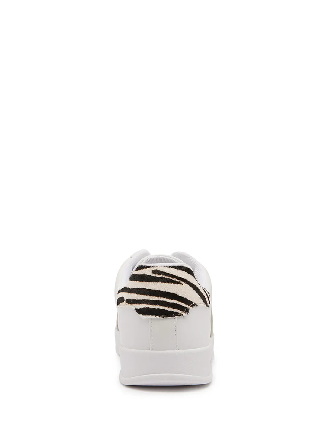 White Aviana Zebra Low Top Sneakers