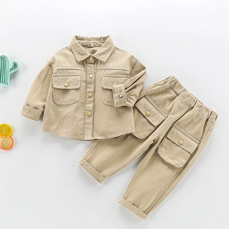 xiangtuibao  Baby Spring Suit Trendy Men's Children's Suit Spring and Autumn  New Sports Girl's Western Style Two-Piece Suit Korean Style