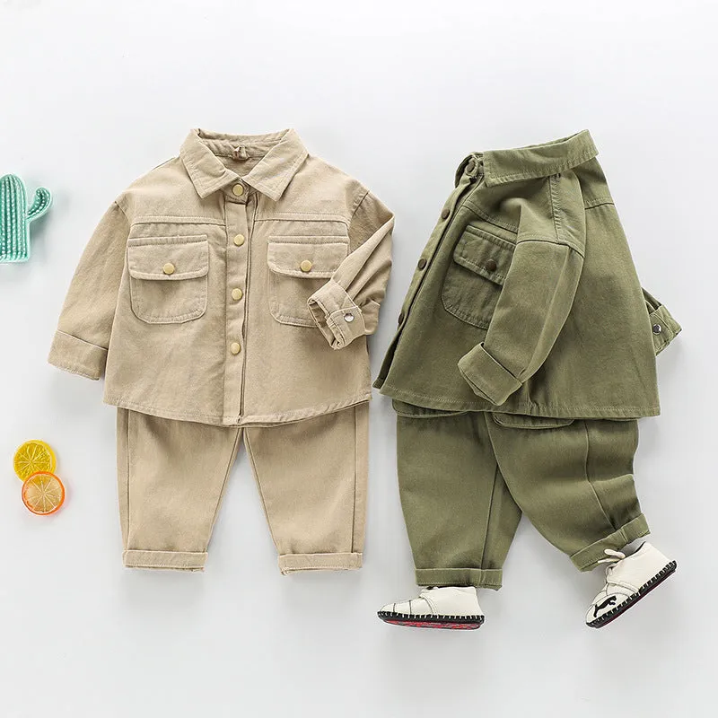 xiangtuibao  Baby Spring Suit Trendy Men's Children's Suit Spring and Autumn  New Sports Girl's Western Style Two-Piece Suit Korean Style